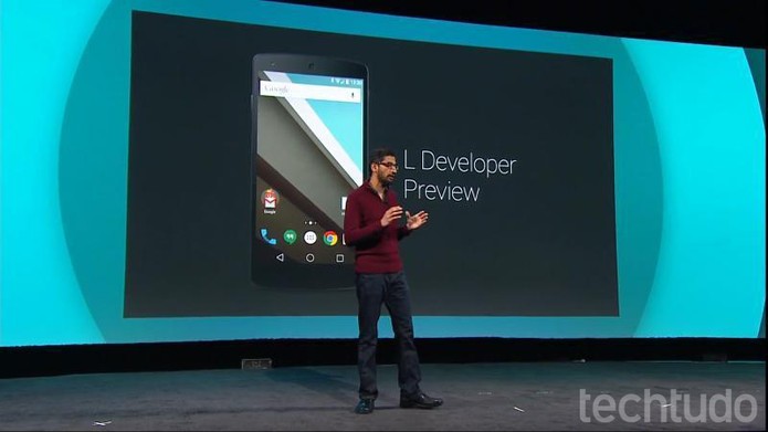 Android Lollipop, ou 'L Developer Preview', é apresentado no Google I/O (Foto: Reprodução / Google) Android Lollipop, ou 'L Developer Preview', é apresentado no Google I/O (Foto: Reprodução / Google)