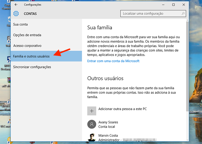 Acessando as opções para usuários do Windows 10 (Foto: Reprodução/Marvin Costa)