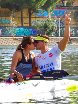 Viktoria Schwarz e Fernando Fernandes juntos em Sevilha (Foto: Arquivo Pessoal)