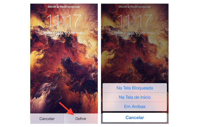 Definindo a imagem encontrada com o Lock Screens como papel de parede do iPhone (Foto: Reprodução/Marvin Costa)