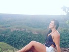 Priscila Pires exibe pernas em viagem ao Mato Grosso do Sul: 'Energia ímpar'