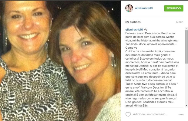 Cristiana Oliveira e a irmã, Bibi (Foto: Reprodução/Instagram)