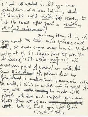 Carta de John Lennon a Eric Clapton de 1971 (Foto: Reuters/Profiles in History)