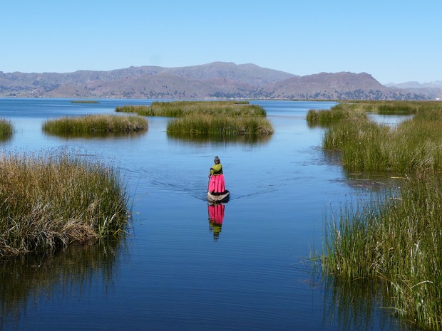 Uros habitam região do Lago Titicaca, no Peru (Foto: Fabrício Santos / Arquivo Pessoal)