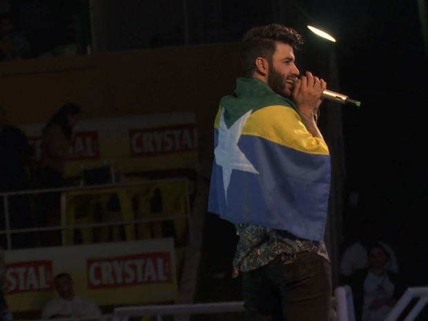 Cantor Gusttavo Lima durante apresentação em Ariquemes, RO (Foto: William Andrade/Arquivo Pessoal)