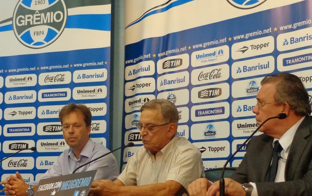 Antonini, Koff e Pinto deram explicações para incidente na Arena do Grêmio (Foto: Hector Werlang/Globoesporte.com)