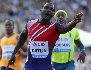 justin gatlin recorde do ano nos 100m diamond league de lausanne (Foto: Reuters)
