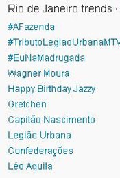 Trending Topics no Rio às (Foto: Reprodução)