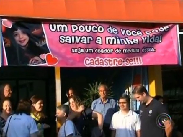 A campanha já conseguiu levar muitos moradores de Salto para se cadastrar no Banco Nacional de Medula Óssea (Foto: Reprodução/TV Tem)