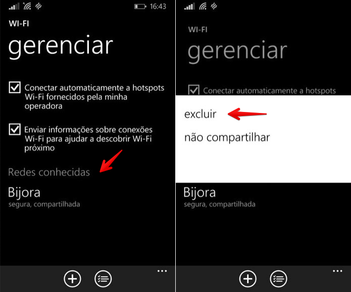 Excluindo uma rede conhecida (Foto: Reprodução/Helito Bijora)