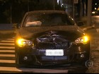 Carros de luxo batem em perseguição (Reprodução/TV Globo)
