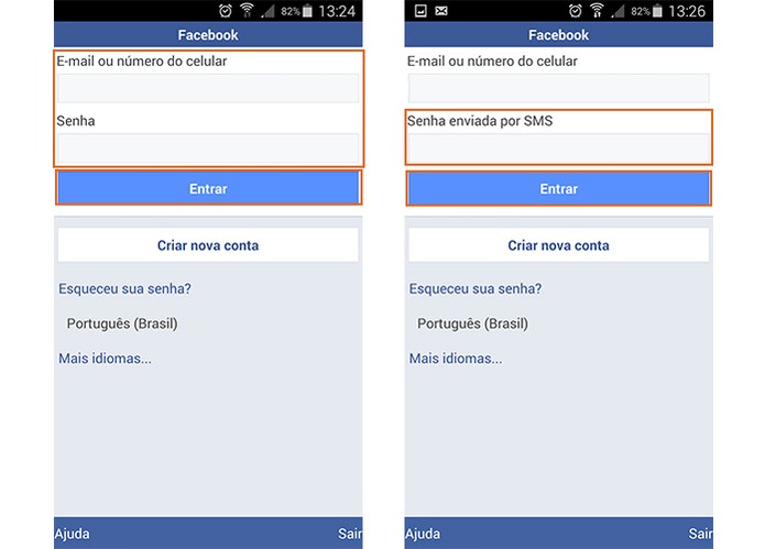 Acesse o Facebook Lite com suas credenciais da rede social (Foto: Reprodução/Barbara Mannara)