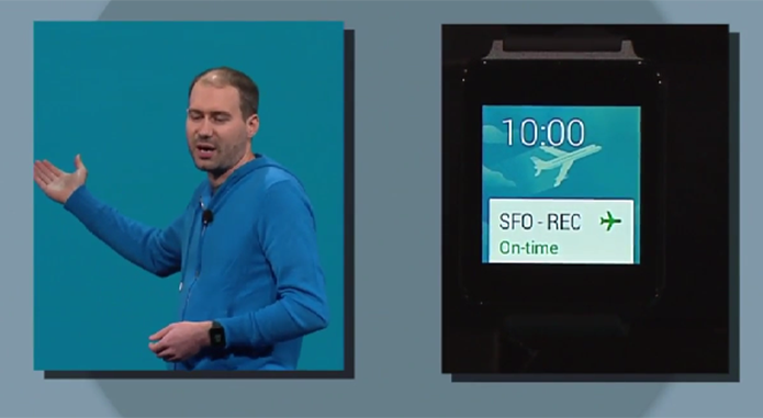 Android Wear apresentará informações na tela do relógio e usuário poderá navegar com gestos (Foto: Reprodução/Google)