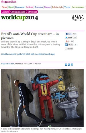 Guardian mostra arte na rua no Brasil