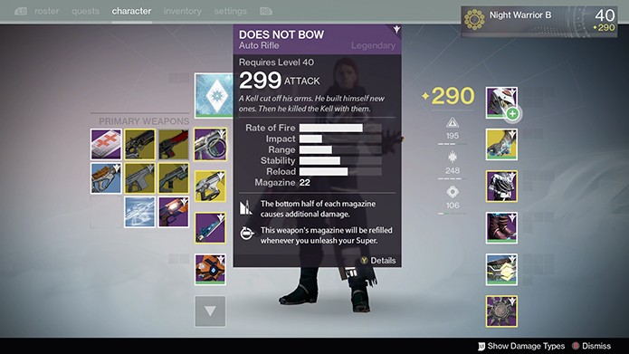 Destiny-inventario
