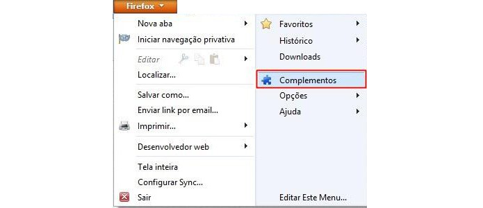 Acesse os complementos do navegador (Foto: Reprodução/Paulo Alves)