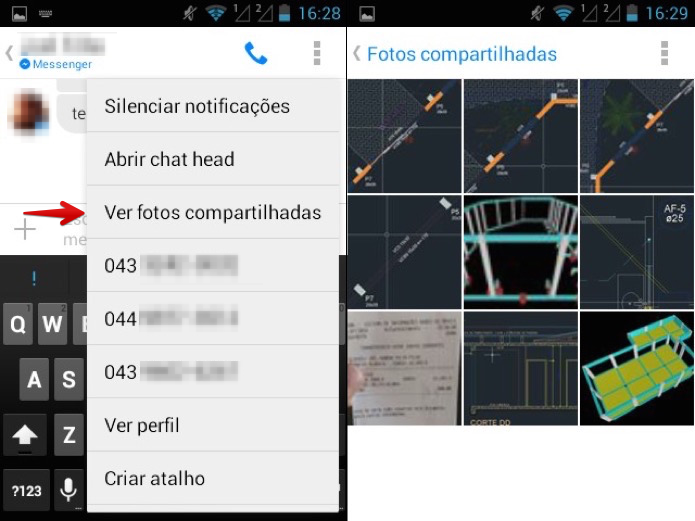 Acessando galeria de fotos compartilhadas com um amigo (Foto: Reprodução/Helito Bijora) 