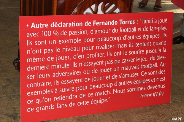 Taiti eterniza frase de Fernando Torres (Foto: Reprodução )