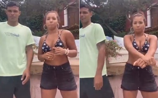 Belle Silva se diverte vídeo desajeitado de Thiago Silva Ele