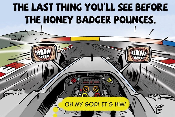 Charge brinca com sorriso de Daniel Ricciardo