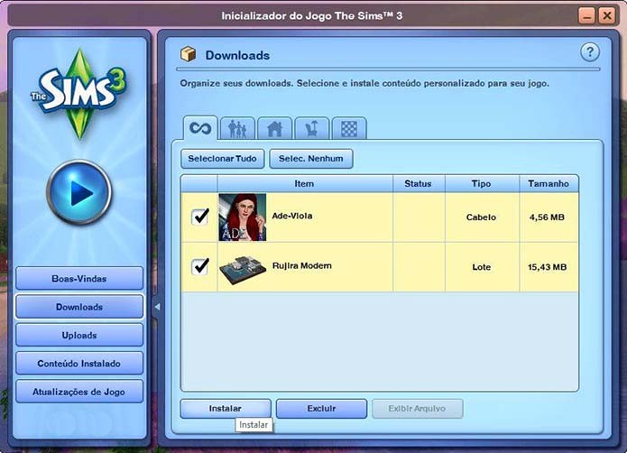 Instale o conteúdo do The Sims 3 (Foto: Reprodução/Murilo Molina)