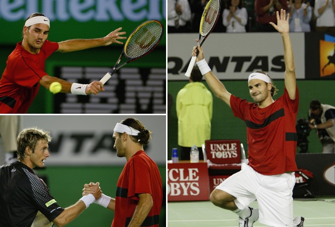 Federer x Ferrero - Aberto da Austrália 2004 tenis (Foto: Getty Images)