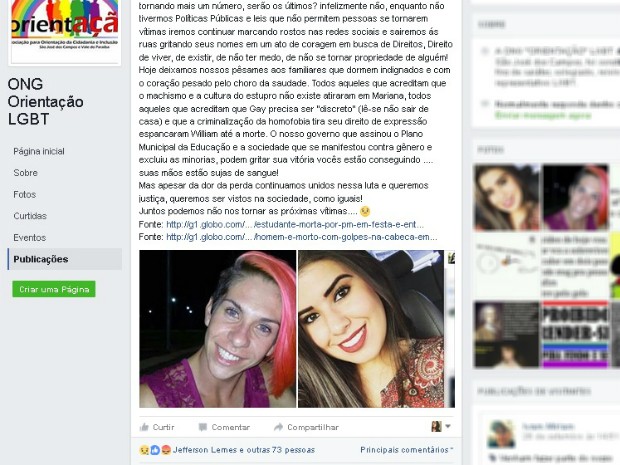 Caso foi ligado ao caso da estudante Mariana na internet (Foto: Reprodução/Facebook)