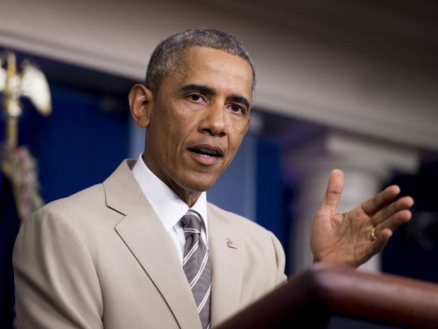 O presidente dos EUA, Barack Obama, durante pronunciamento na Casa Branca na tarde de quinta-feira (28) (Foto: AFP Photo/Saul Loeb)