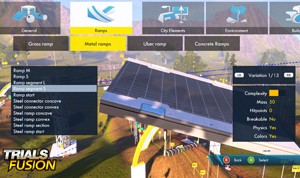 Criador de pistas de 'Trials Fusion' é complexo e oferece várias opções de personalização (Foto: Divulgação/Ubisoft)