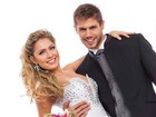 Ex-BBBs Renatinha e Jonas posam de noivos para revista