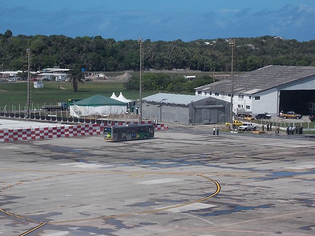 Simulado de receptivo para a Copa das Confederações, no aeroporto de Salvador, Bahia (Foto: Lílian Marques/ G1)