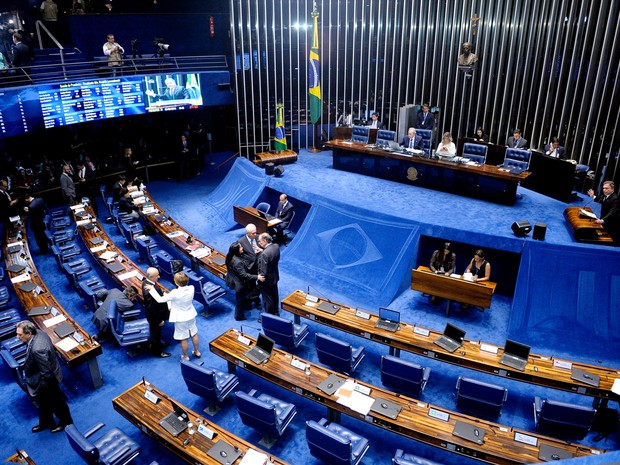 Plenário do Senado, em Brasília, durante sessão que julga se a presidente afastada Dilma Rousseff vai a julgamento no processo de impeachment (Foto: Waldemir Barreto/Agência Senado)