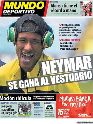 Reprodução capa jornal mundo deportivo Neymar (Foto: Reprodução / Jornal Mundo Deportivo)