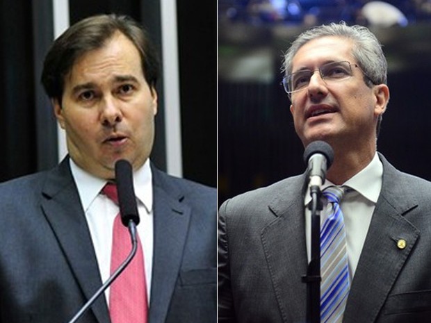 Os deputados Rodrigo Maia (DEM-RJ) e Rogério Rosso (PSD-DF) (Foto: Montagem com fotos de Luis Macedo e Nilson Bastian / Câmara dos Deputados)
