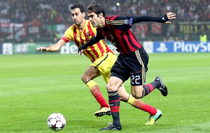 Kaká jogo Milan e Barcelona Liga dos Campeões (Foto: AP)