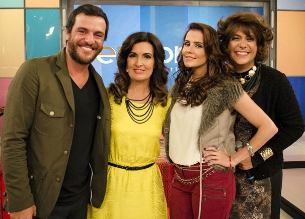 Rodrigo Lombardi, Fátima Bernardes, Deborah Secco e Lúcio Mauro Filho  (Foto: TV Globo/Raphael Dias)
