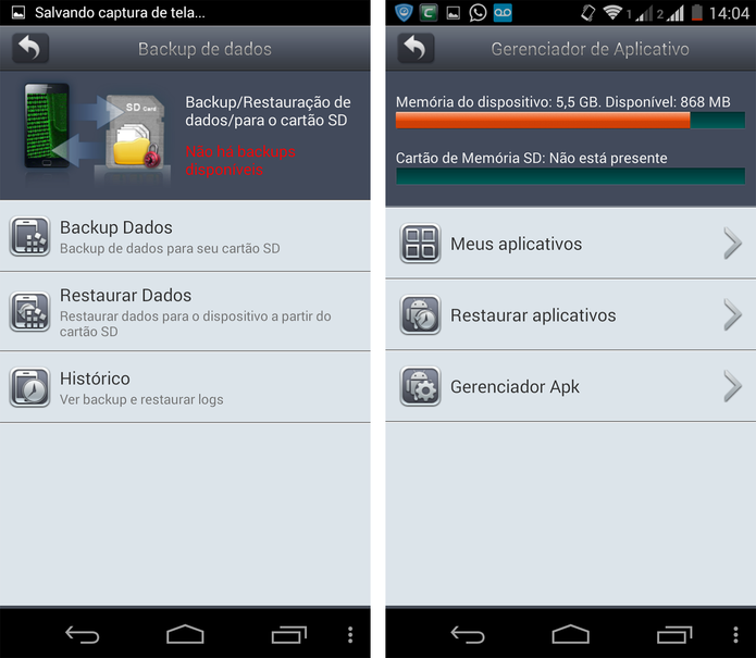 O Comodo Mobile Security é capaz de fazer backuo de arquivos e gerenciar aplicativos (Foto: Reprodução/ Marcela Vaz)