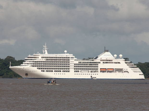 Em fevereiro, o Silver Spirit, um navio cinco estrelas, trouxe 350 turistas em um cruzeiro que saiu dos Estados Unidos para o Rio de Janeiro. (Foto: Cláudio Santos/ Ag. Pará )