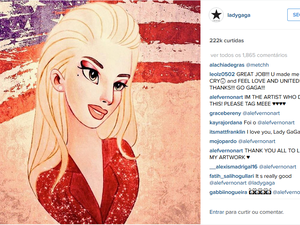 Lady Gaga publicou ilustração feita por amazonense (Foto: Reprodução/Instagram) Lady Gaga publicou ilustração feita por amazonense (Foto: Reprodução/Instagram)
