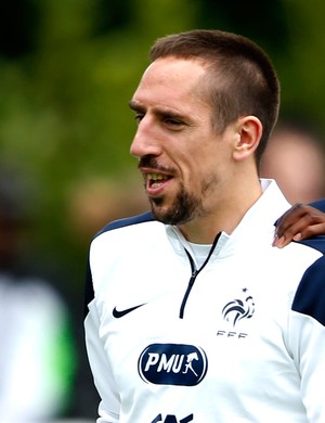 Franck Ribery e Blaise Matuidi treino seleção frança (Foto: Reuters)