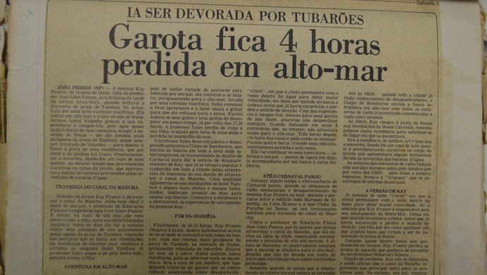 kay france, jornal, travessia canal da mancha (Foto: Reprodução / Notícias Populares)