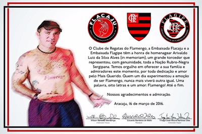 Ari, torcedor-símbolo do Flamengo, Sergipe, Aracaju, Flamengo (Foto: Divulgação) Ari, torcedor-símbolo do Flamengo, Sergipe, Aracaju, Flamengo (Foto: Divulgação)