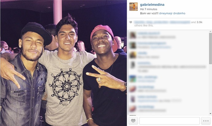 Neymar, Medina e Robinho print (Foto: Reprodução/ Instagram)