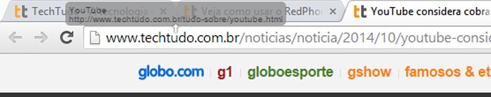 Links podem ser abertos em posições ou abas específicas (foto: Reprodução/Chrome)