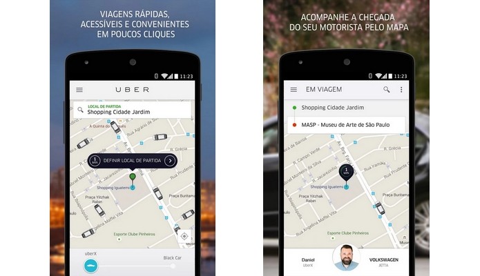 Uber permite chamar carros de passeio ou táxis (Foto: Divulgação)