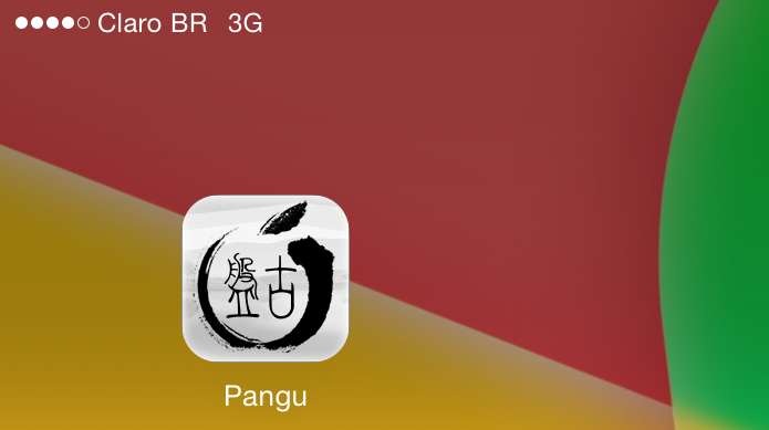 Clicando no ícone do Pangu no iOS, para continuar o Jailbreak (Foto: Reprodução/Edivaldo Brito)