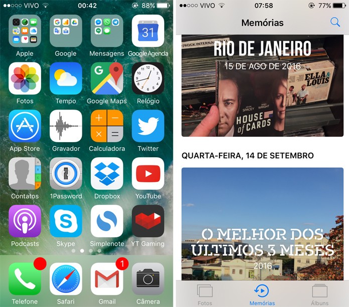 O Memórias é uma novidade no iOS 10 (Foto: Reprodução)