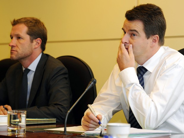 O diplomata Didier Seeuws (à direita) em foto de 2009. (Foto: DIRK WAEM / Belga / AFP)