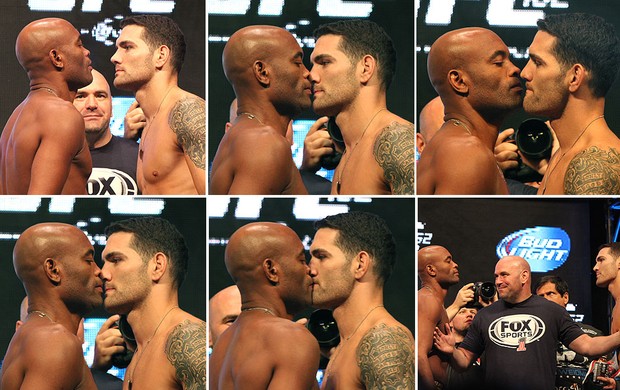 montagem Anderson Silva pesagem UFC 162 Chris Weidman (Foto: Evelyn Rodrigues)