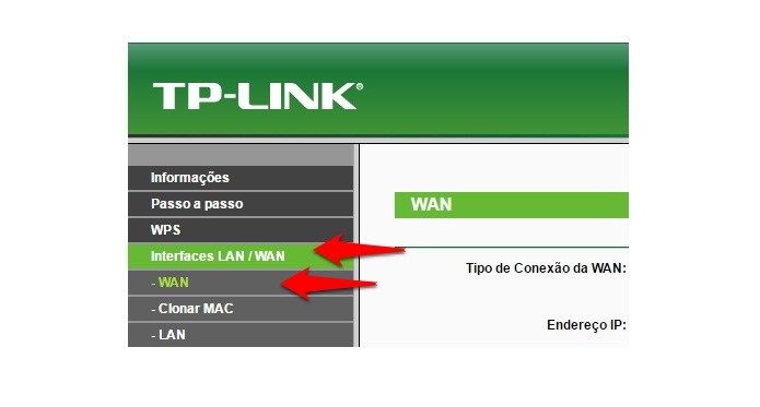 Acesse as configurações WAN (Foto: Reprodução/Gabriel Ribeiro)